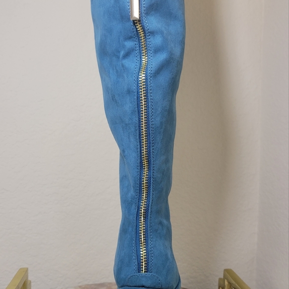 Turquoise Knee High Boots - Picture 10 of 10